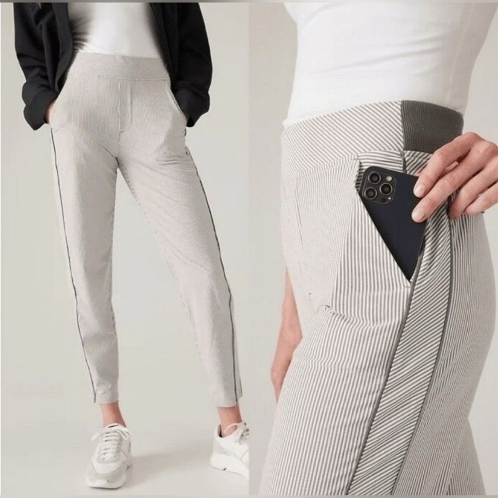Athleta Brooklyn Textured Ankle Pants in City Stripe